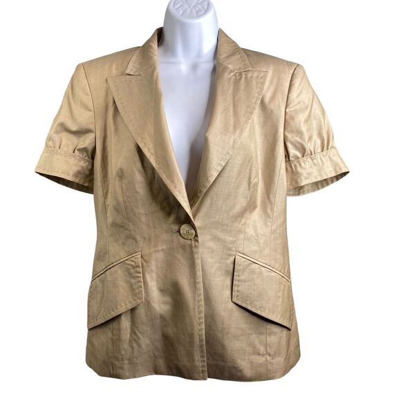 Louis Feraud Vintage 80’s Women's Beige Skirt Suit Size 40/8 Dynasty Retro Chic - Picture 2 of 16